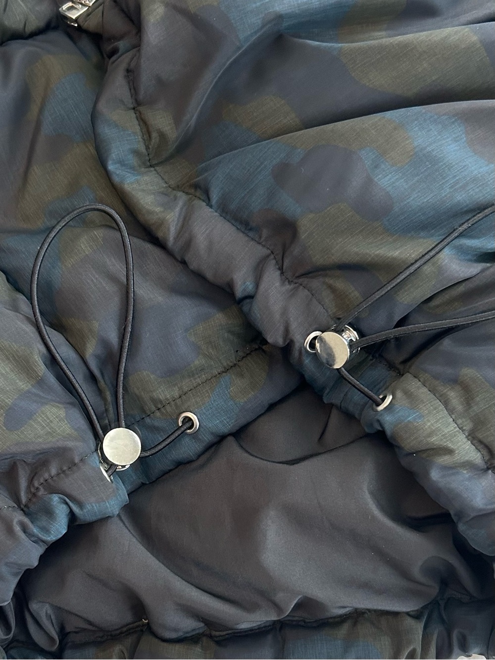 Zara Basic Outerwear Camouflage Puffer Jacket Women’s SZ M in Blue Green Black - Picture 11 of 11